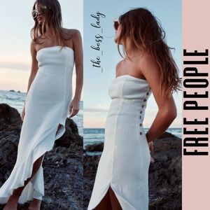 Free People Made Me Blush Midi Dress White Size Medium